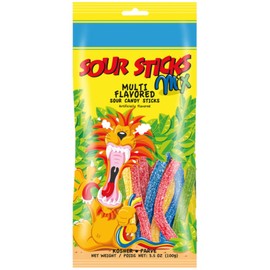 Snacktery Multi Flavored Sour Straws - Assorted Sour Candy Mix - Non GMO, Vegan & Kosher Sour Candy Assortment - 3.5 Ounce Pack