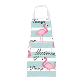 ENSIANTH Flamingo Apron with Pockets Flamingo Gifts for Flamingo Lovers Apron Pink Flamingo Cooking Kitchen BBQ Baking Chef Apron (Flamingo Apron)