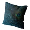 Suike Glittery Aqua Peacock Feather Fancy Hidden Zipper Home Sofa