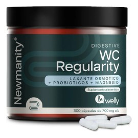 Digestive WC Regularity Probioticos y Prebiticos 40 Billones con Laxante Osmotico y Magnesio - 300 Cpsulas Ayuda Digestiva para Hombre y Mujer...     