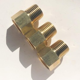 3 Pack NPT 1/2"Male x G1/2" Female Brass Pipe Fitting Reducer Thread Adapter