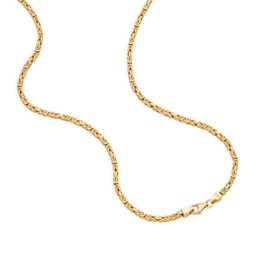 NKlaus Necklace 42 cm - 50 cm Byzantine Chain 925 Silver Yellow Gold Plated 4 Way Diamond Necklace, Gold