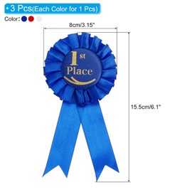 PATIKIL Award Ribbon Set Prize Ribbon 1st, 2nd, 3rd Prize Ribbon First Second Third Prize and Honorable Mention Badge Ribbons Medal Ribbons（3 Pack）