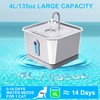 LABEKA Stainless Steel Cat Water Fountain 135oz/4L:Battery Operated Wireless Cat