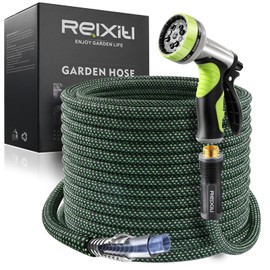 Relxitl Garden Hose, Flexible Water Hose, Ultra Lightweight Non-Expanding hose with 10 Function Sprayer, Leak proof, Pressure Resistant for Yard, Outdoor (Green, 50FT)