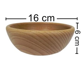 Wooden Decorative Fruit and nut Bowl – Rustic Style Natural Beech Wood Serving Bowl for Snack – 16 cm
