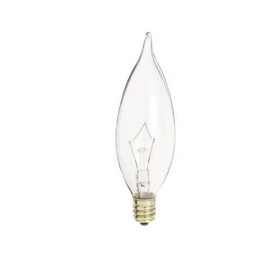 SATCO S3262 60 Watt 60W Clear Light Bulb Candle Base Turn Tip Shape Incandescnt
