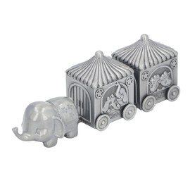 Baby Teeth Organizer Elephant Carriage Keepsake Box Metal Collection Container for Shower Newborn Birthday Gift