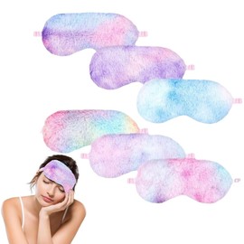 6 Pieces Kids Eye Masks for Sleeping, Plush Kids Sleep Mask, Soft Blindfold Eye Covers Eye Mask for Women Girls Kids, Soft Furry Children Eye Covers, Travel Nap Sleeping Overnight Party