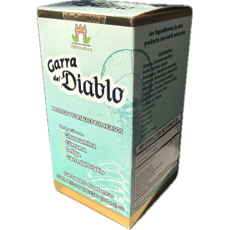 Garra Diablo Tabs Hidronatura Glucosamina Cúrcuma Sabor