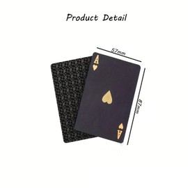 JNGTKL Cards, Black Gold Deck Of Cards, Waterproof Playing Cards, 87x55mm Large Playing Cards, For Play Table Games With Family And Friends Gift Party Game Poker Cards