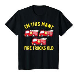 Kids Fire Truck 3rd Birthday Boy Toddler Firefighter 3 Three T-Shirt