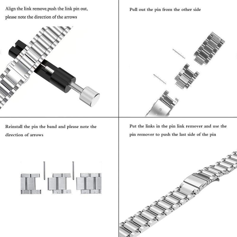 Haotop Stainless Steel Replacement Strap Compatible for Garmin Lily 2