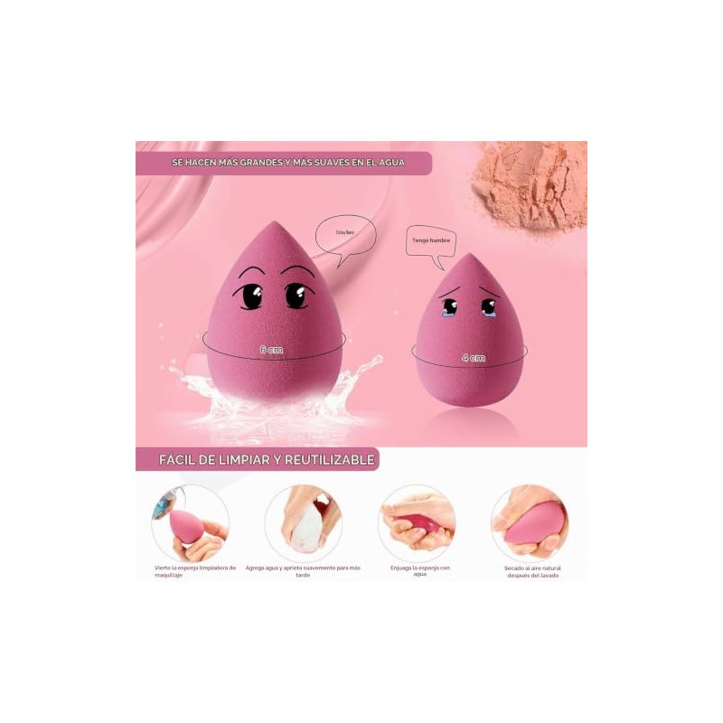 DUAIU - Set de 4 esponjas de maquillaje para difuminar