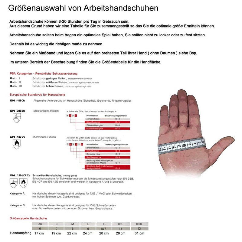 STRONGHAND Feldtmann Welding Gloves Size 10.5 Cat2 Natural