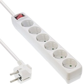 InLine - Verlängerungsschnur - Wechselstrom 230 V - 3.5 kW - 6 Ausgangsstecker - 1.5 m
