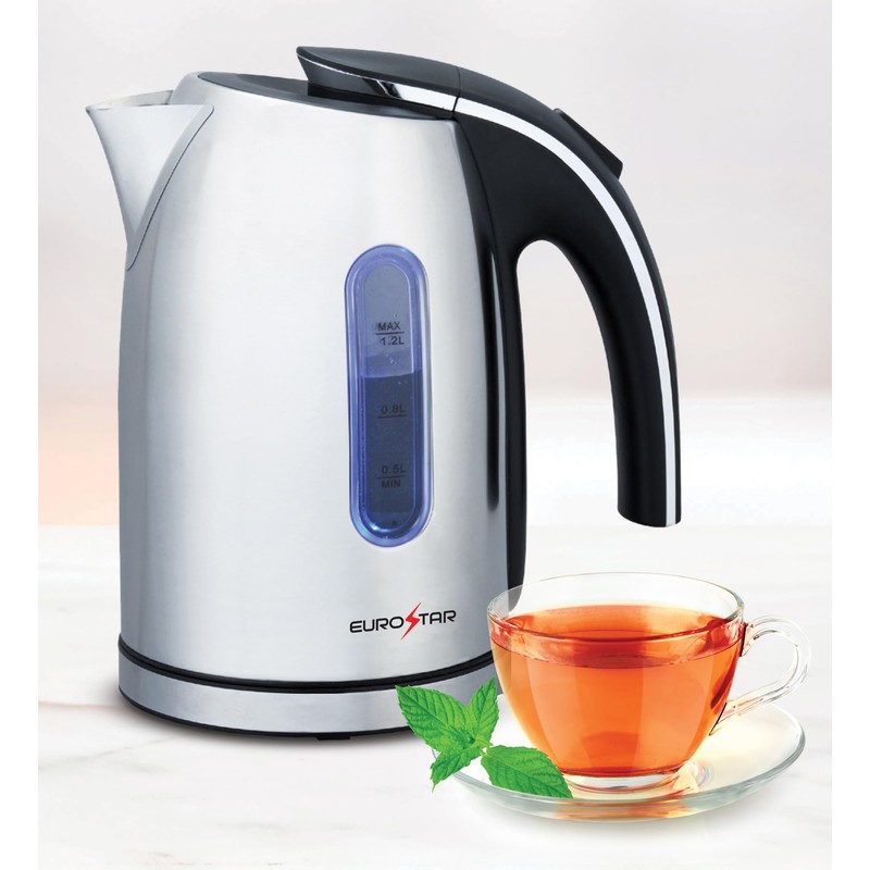 EUROSTAR EKS12SS 1.2L Electric Kettle, Silver