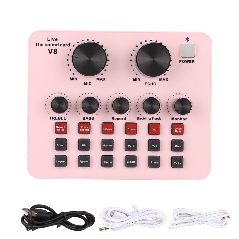 V8 USB Live Sound Card 48KHz 16 Bits Dual Channel