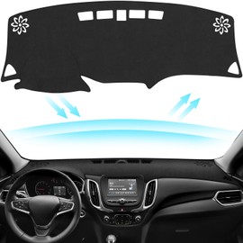 PeakPurit Black Dashboard Dash Board Cover Mat Carpet for Chevy Equinox 2018-2024 (Without HUD) (L, LS, LT, Premier) Accessories Dash Cover Flannel Material Dash Mat Sunshade
