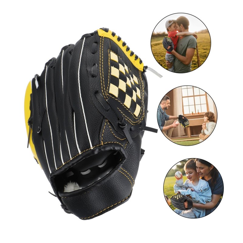 WHAMVOX Men's Black Baseball Glove Softball Gloves Baseball Accessories Protective