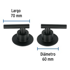 Juego De 2 Manerales Para Regadera Palanca Negro Foset Acabado Mate