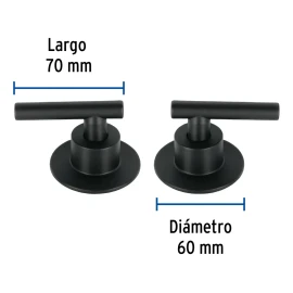 Juego De 2 Manerales Para Regadera Palanca Negro Foset Acabado Mate