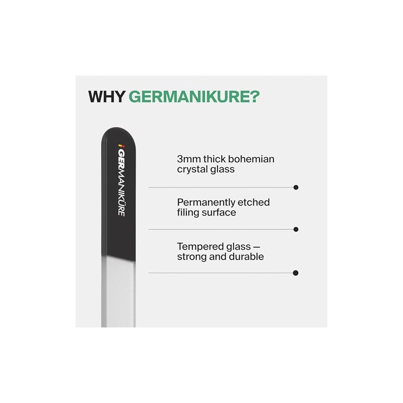 GERMANIKURE Czech Crystal Glass Nail File 3 Pack in Suede