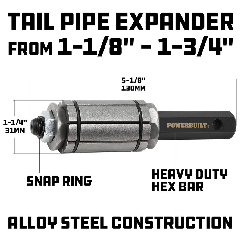 Powerbuilt Small Tailpipe Expander – 1-1/8" to 1-3/4" Exhaust Pipe