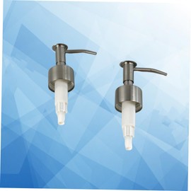 KONTONTY 2pcs Stainless Steel Lotion Pump Heads for Bottle Accessories Press Pump Bottle Caps Easy to Use Replacement for Home Bathroom