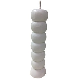 Pine Pentagram 7 Knob Wiccan Pagan Hoodoo Spell Candle (White)