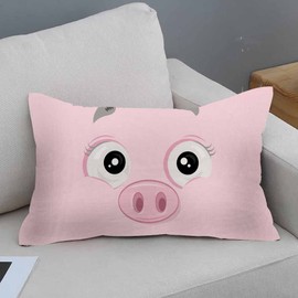 IBILIU Throw Pillow Covers Pig Face Piggy Cushion Pillow Case Home Decor Pillowcase 12x20 Inches