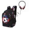 LOVEVO School Bags for Boys Football Print Backpack Schoolbags for