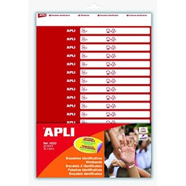 APLI Kids 12523 Pack of 32 Bracelets identificativos with 2 sheets