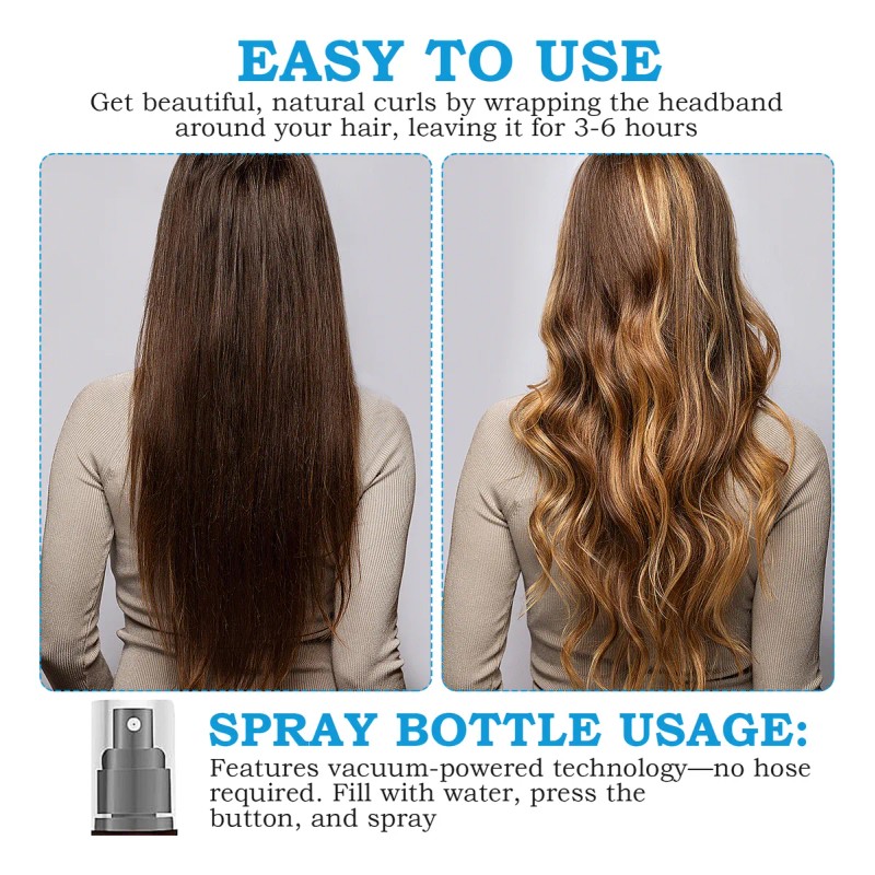 Kit 9pzs Curly Ondas En Cabello Rizos Sin Calor Tubo