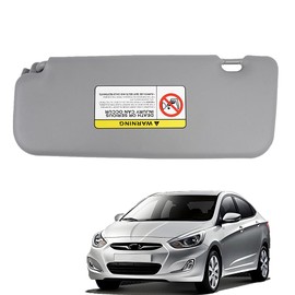 TEKKOAUTO Front Right Passenger Side Gray Sun Visor Replacement for Hyundai Accent 1E 2011-2015 85220-1R000 852201R000