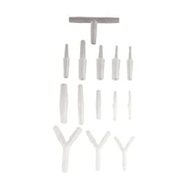 neoLab Polyamide Hose Connector for 3mm-5mm/7mm-10mm Inner Diameter, Transparent, Pack of 10