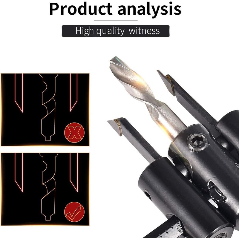 HOHXEN Adjustable Rotary Burr with Twist Drill Bit [Diameter: 30mm-120mm]