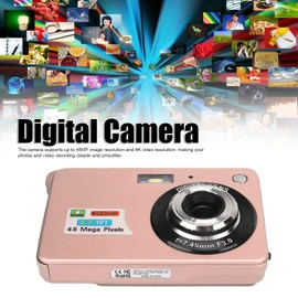 4K Digital Camera, 48MP Mini Children Video Camera, 8X Zoom Vlogging Camera, 2.7in LCD Display for Photography Continuous