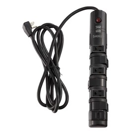 SANUS Surge Protected Power Strip with 6 Rotating and 2 Fixed outlets