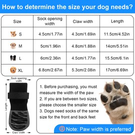 KUHAWL Pack of 4 Dog Shoes, Paw Protection, Non-Slip Dog Socks with Adjustable Dog Shoes, Pet Paw Protection, Double-Sided Non-Slip Dog Socks, Indoor Non-Slip Socks for Dogs (XL)