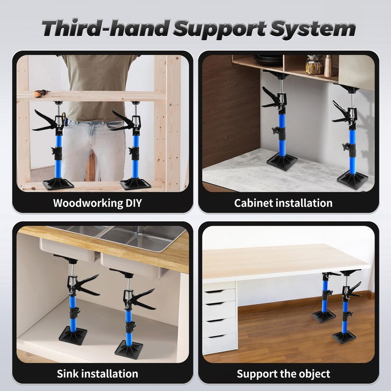 Cabinet Jacks for Installing Cabinets (2-Pack), Heavy-Duty 80lbs Capacity Steel