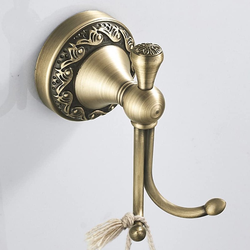 WINCASE Antique Brass Bathroom Accessories, Retro Adjustable Bathroom Hardware, Brass