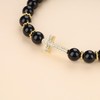 COAI Black Tourmaline Cross Bracelet for, Stone Beaded Bracelet, Jesus