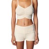 florence by mills Women's Barre Collection Foldover Sweater Short, Whitecap