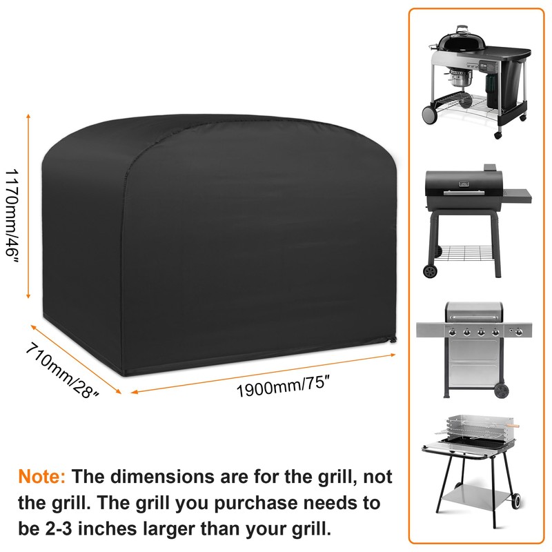 JIAYAN Heavy Duty BBQ Grill Cover, 75 Inch 600D Oxford