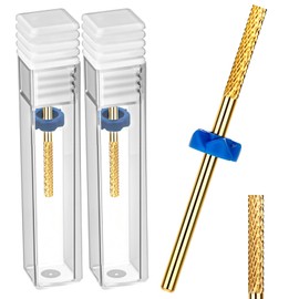 KFHENSOMR Cuticle Cleaner Bit 2Pcs Electric Nail Drill Bits Grit Carbide Cuticle Remover Bit Dead Skin Clean Pedicure Needle Bits for Electric Nail File Buffer Nails Drill