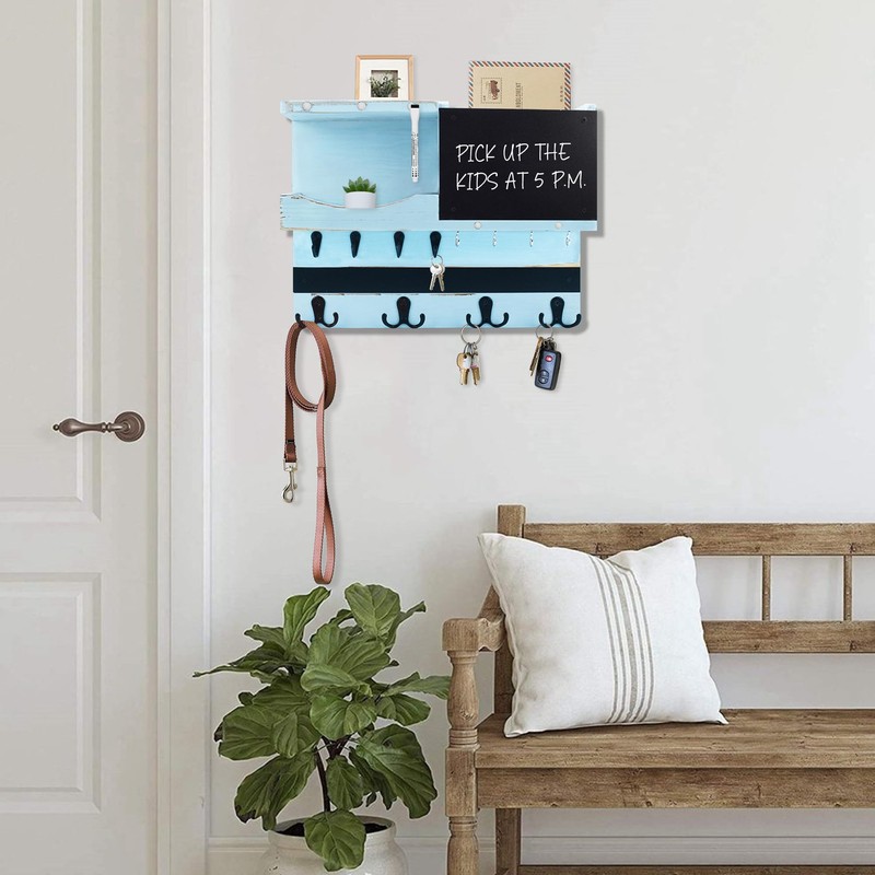 HEKOOLA Farmhouse Key and Mail Holder for Wall Decorative, Mail