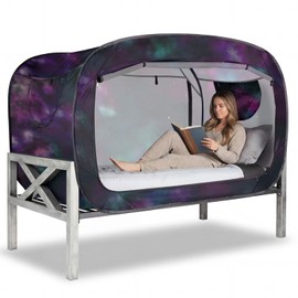 ANC POP Bed Tent Twin Bed Canopy Portable Dream Tent for Adult Indoor Sleeping Tents with 2 Doors Breathable Private Space Tents, Galaxy