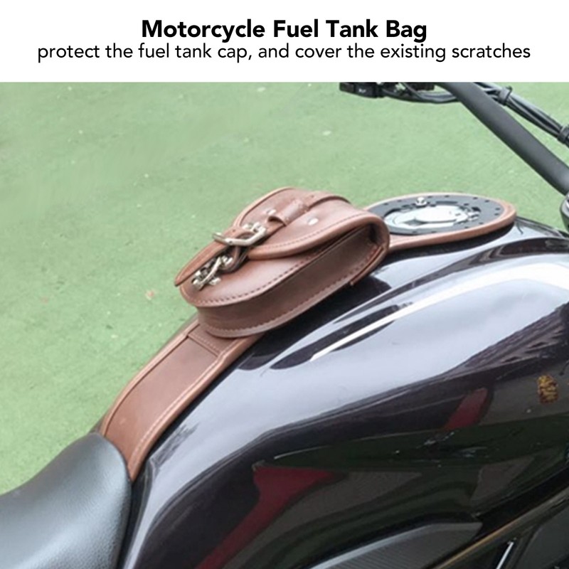 Motorcycle Tank Bag Artificial Leather Waterproof Brown Replacement for Benelli