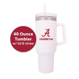 Desert Cactus University of Alabama Crimson Tide Large Insulated Stainless Steel with Handle Lid and Straw Reusable Double Walled Cup Hot and Cold Drinkware Laser Etched (40oz Ounce Rally Tumbler)